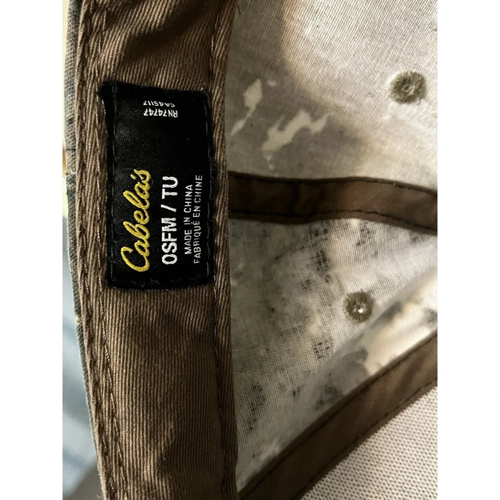 Cabelas SnapBack Hat Baseball Cap Cotton‎ Men's OSFM Camo Solid Back One Size